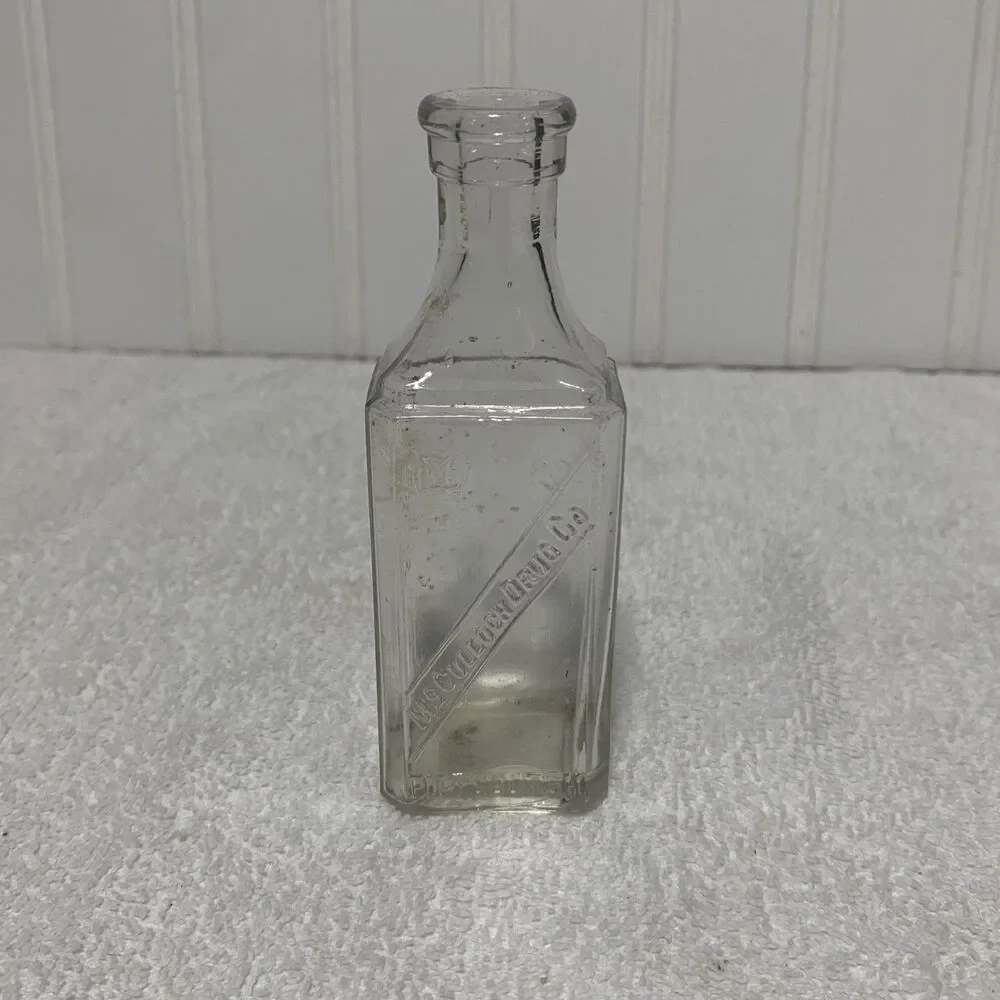 Antique McCulloch Drug Co Store Druggist Bottle Pittsburgh PA Keystone Monogram